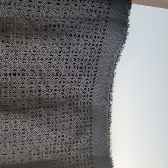 Studio M Black Cut Out Fringed Hem Black Dress Size Medium - Picture 3 of 7